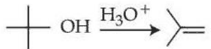 tert-Butyl alcohol with H3O+ giving 2-methylpropene