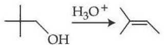 2,2-Dimethylpropan-1-ol with H3O+ giving 2-methylbut-2-ene